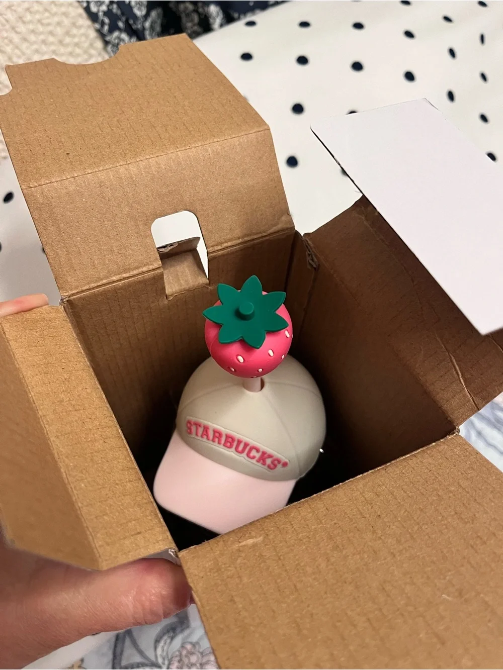 Authentic Starbucks Strawberry Bear Cup with Pink Straw